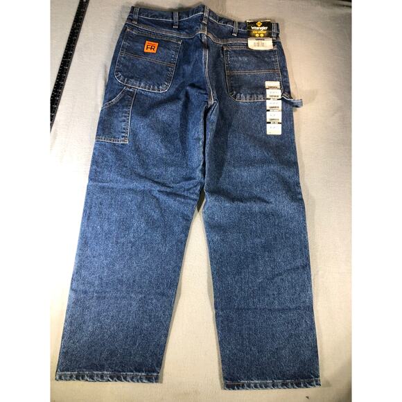 Wrangler Riggs Workwear FR Cat2 2112 Carpenter 40X30 Men’s Y2K Blue Denim Jeans - Picture 6 of 8